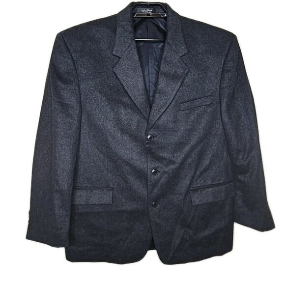 Andrew Fezza Men's 100% Cashmere Sport Jacket Coat Blazer Flannel Soft Size 44R - Picture 1 of 8